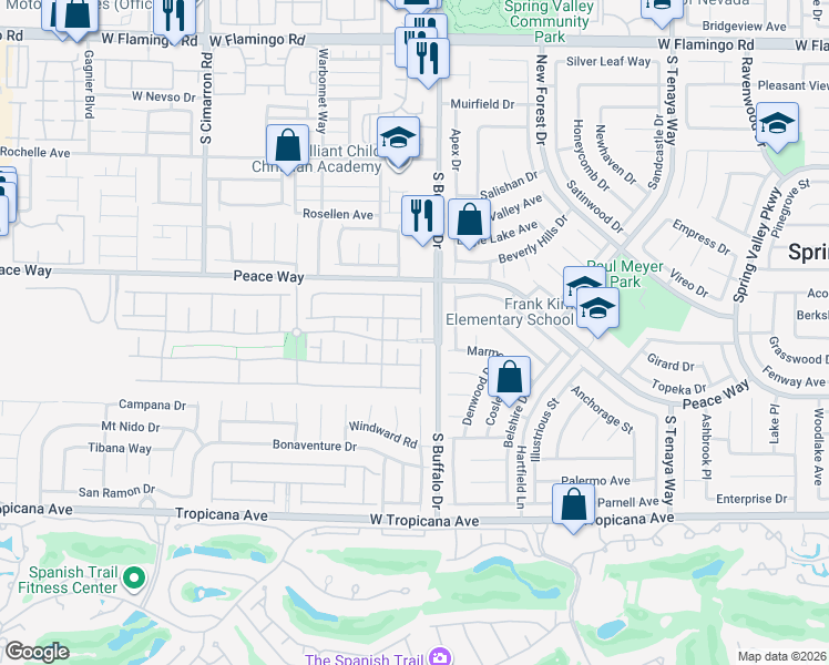 map of restaurants, bars, coffee shops, grocery stores, and more near 4595 Grindle Point Street in Las Vegas