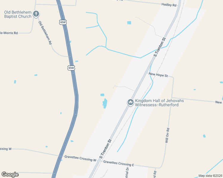 map of restaurants, bars, coffee shops, grocery stores, and more near 16R McWherter Lane in Rutherford