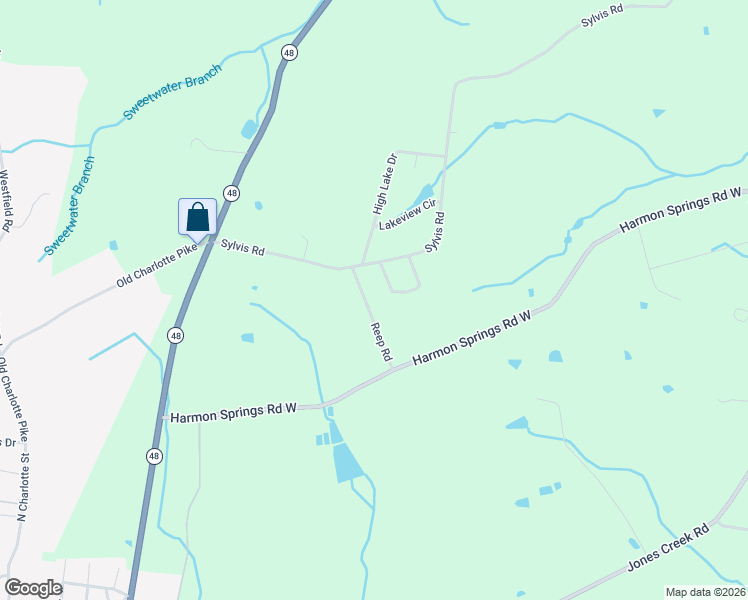 map of restaurants, bars, coffee shops, grocery stores, and more near 116 Reep Road in Dickson