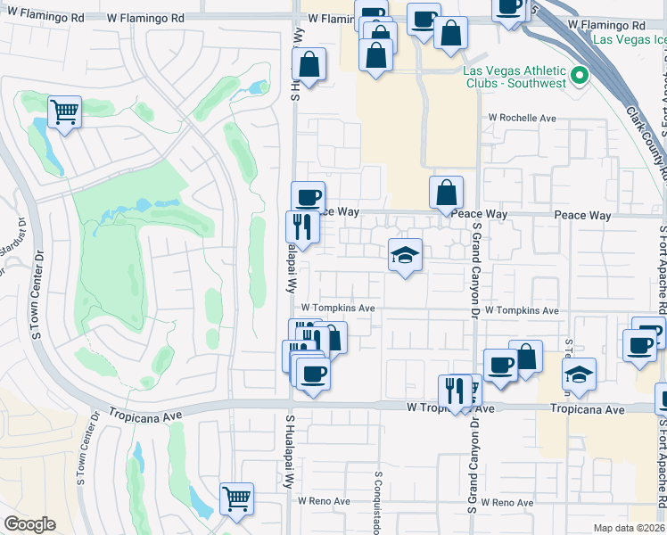 map of restaurants, bars, coffee shops, grocery stores, and more near 4637 Altina Street in Las Vegas