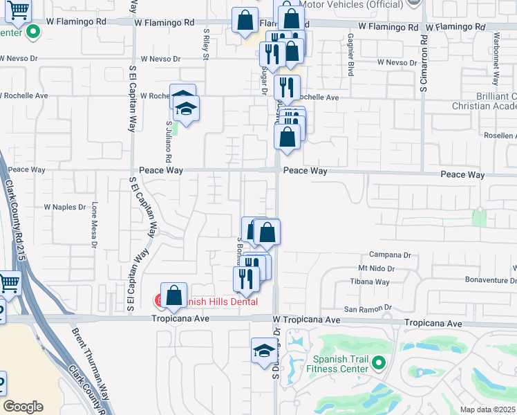 map of restaurants, bars, coffee shops, grocery stores, and more near 4624 Stuttgart Street in Las Vegas