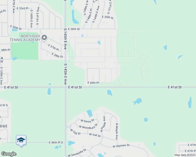 map of restaurants, bars, coffee shops, grocery stores, and more near 4024 South 148th East Place in Tulsa