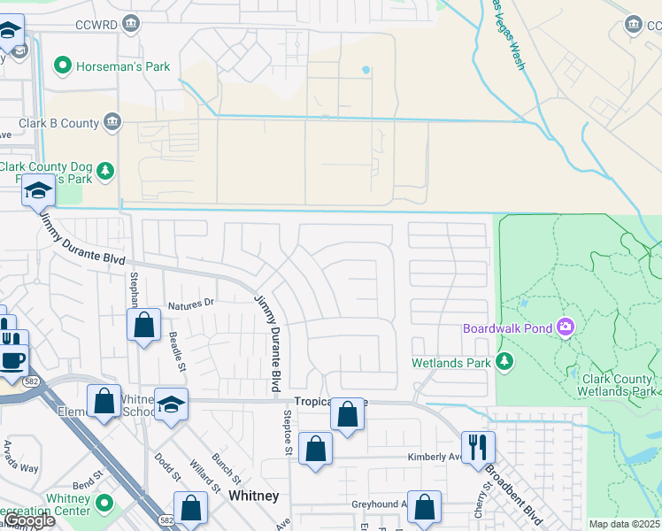 map of restaurants, bars, coffee shops, grocery stores, and more near 6261 Maxwood Court in Las Vegas