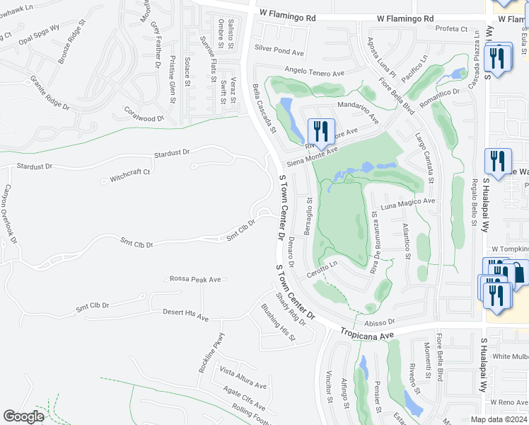 map of restaurants, bars, coffee shops, grocery stores, and more near 10775 Summit Club Dr in Las Vegas