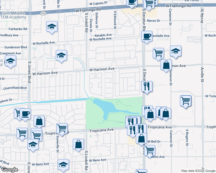 map of restaurants, bars, coffee shops, grocery stores, and more near 5264 Child Court in Las Vegas