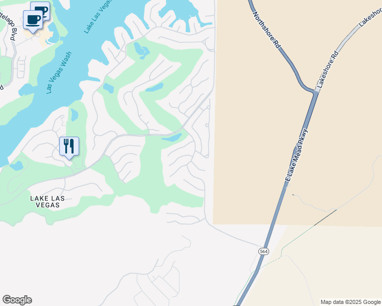 map of restaurants, bars, coffee shops, grocery stores, and more near 18 Placa De Rei Court in Henderson