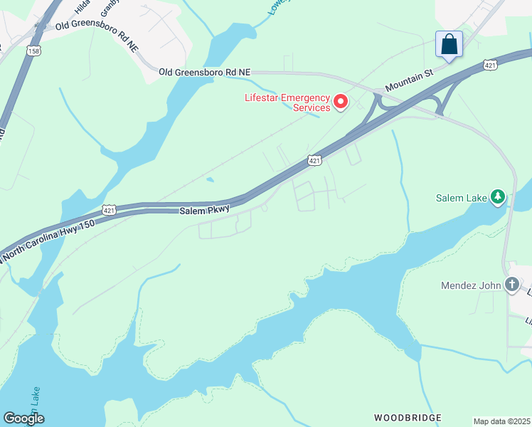 map of restaurants, bars, coffee shops, grocery stores, and more near 3310 New Greensboro Road in Winston-Salem