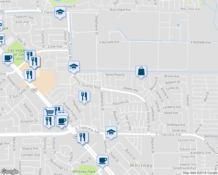 map of restaurants, bars, coffee shops, grocery stores, and more near 5851 Bright Rose Drive in Las Vegas