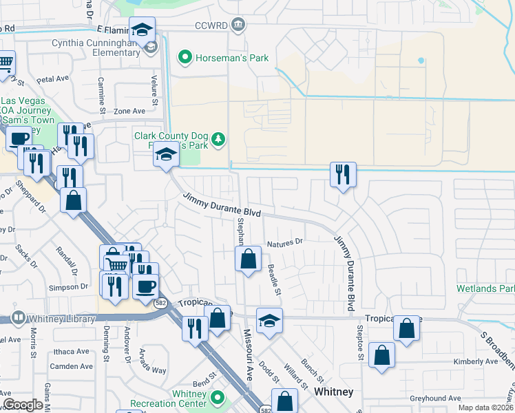 map of restaurants, bars, coffee shops, grocery stores, and more near 5851 Bright Rose Drive in Las Vegas