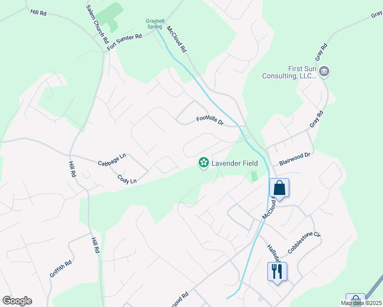 map of restaurants, bars, coffee shops, grocery stores, and more near 4517 Bucknell Drive in Knoxville