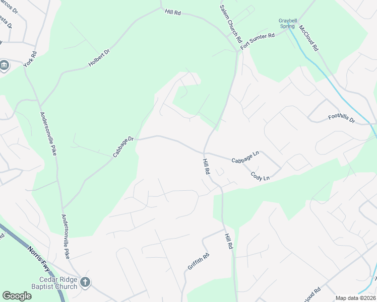 map of restaurants, bars, coffee shops, grocery stores, and more near 4515 Cabbage Drive in Knoxville