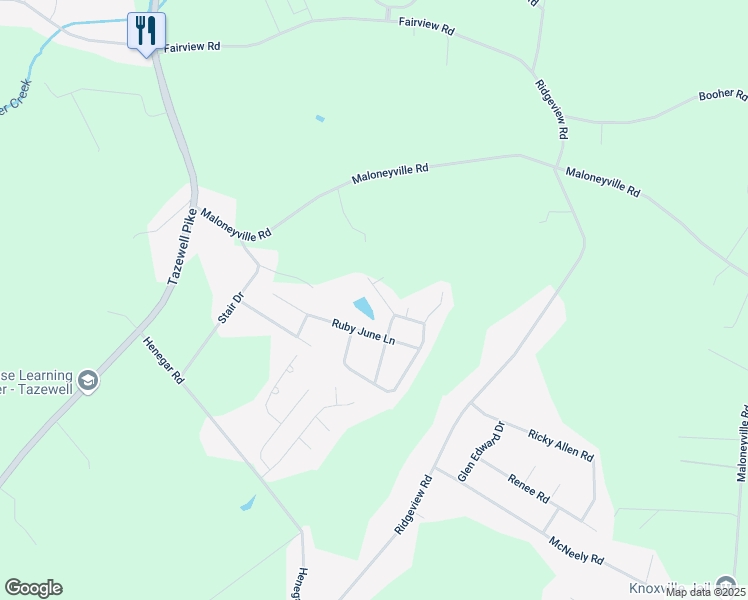 map of restaurants, bars, coffee shops, grocery stores, and more near 6626 Mission Springs Lane in Corryton