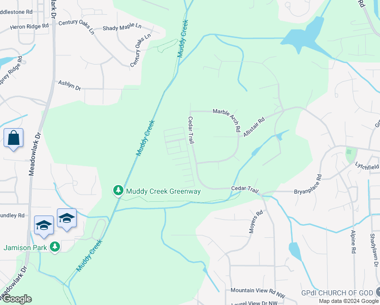 map of restaurants, bars, coffee shops, grocery stores, and more near 5171 Shelburne Court in Winston-Salem