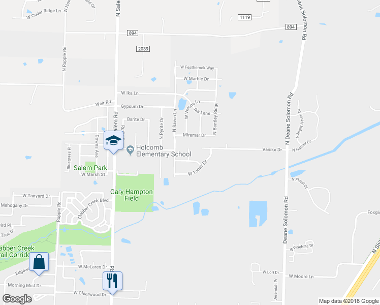 map of restaurants, bars, coffee shops, grocery stores, and more near 2952 North Labordite Drive in Fayetteville