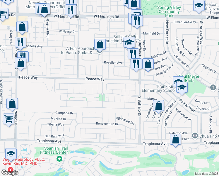map of restaurants, bars, coffee shops, grocery stores, and more near 7986 Whitlocks Mill Avenue in Las Vegas