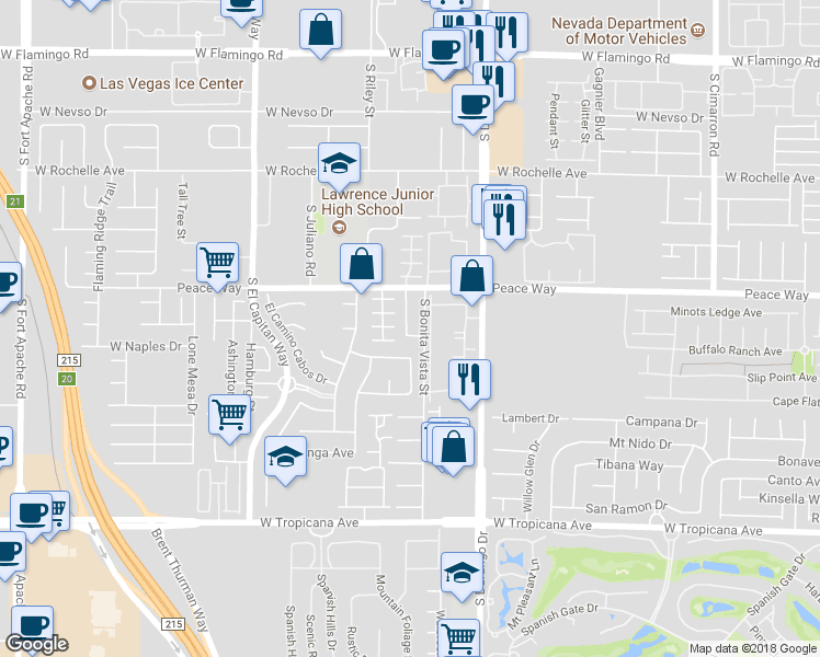 map of restaurants, bars, coffee shops, grocery stores, and more near 4557 Heavenly Love Way in Las Vegas