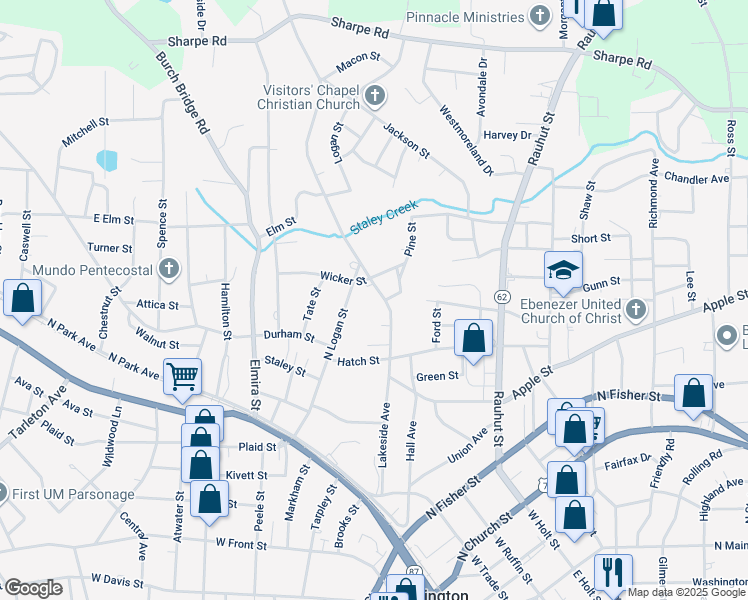 map of restaurants, bars, coffee shops, grocery stores, and more near 502 Lakeside Avenue in Burlington