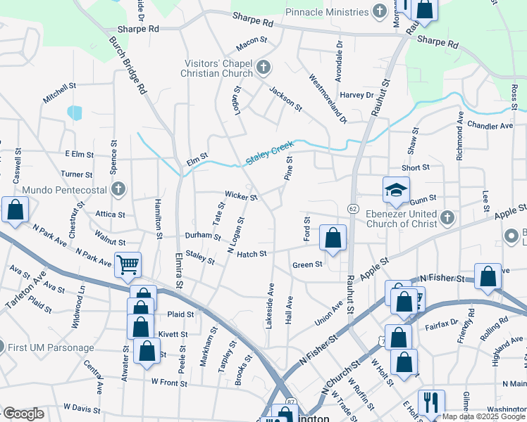 map of restaurants, bars, coffee shops, grocery stores, and more near 502 Lakeside Avenue in Burlington