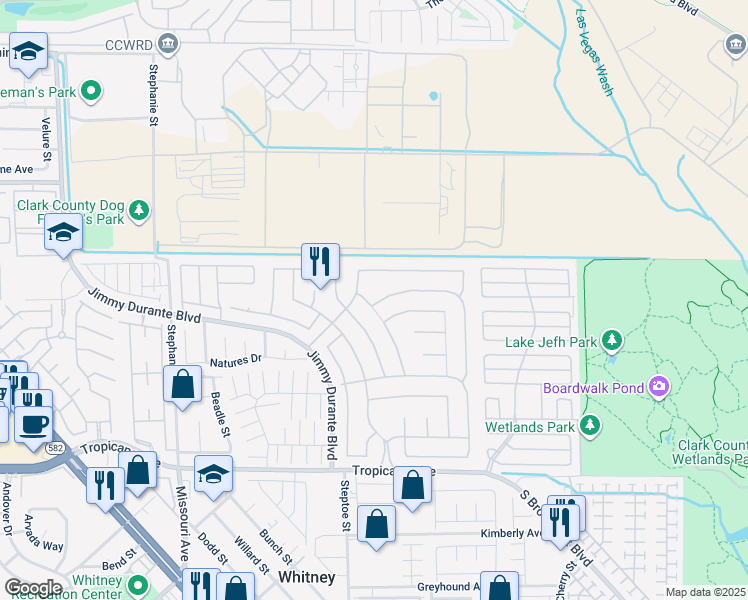 map of restaurants, bars, coffee shops, grocery stores, and more near 4596 Brently Place in Las Vegas