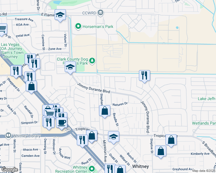 map of restaurants, bars, coffee shops, grocery stores, and more near 4583 Stemrose Way in Las Vegas
