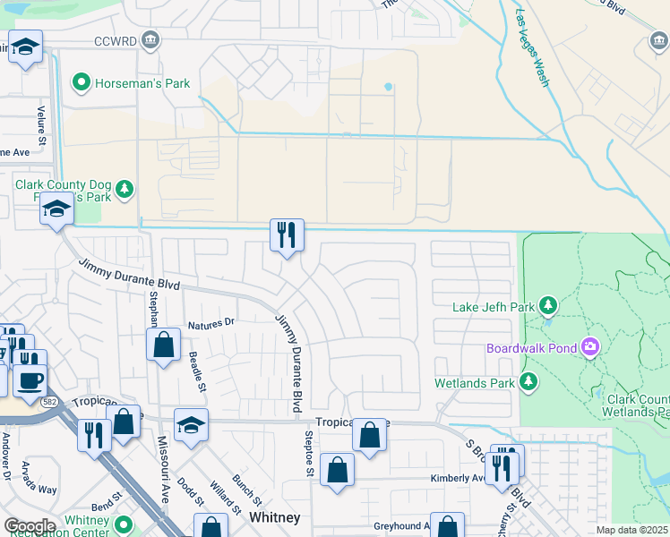 map of restaurants, bars, coffee shops, grocery stores, and more near 4596 Brently Place in Las Vegas