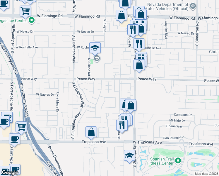map of restaurants, bars, coffee shops, grocery stores, and more near 4557 Heavenly Love Way in Las Vegas