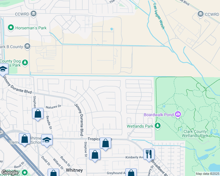 map of restaurants, bars, coffee shops, grocery stores, and more near 6297 Belgium Drive in Las Vegas