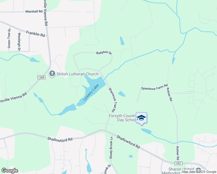 map of restaurants, bars, coffee shops, grocery stores, and more near Shamrock Trail Road in Lewisville