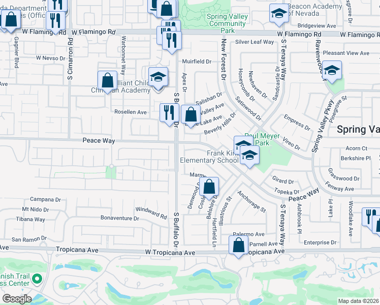 map of restaurants, bars, coffee shops, grocery stores, and more near 7749 Isley Avenue in Las Vegas