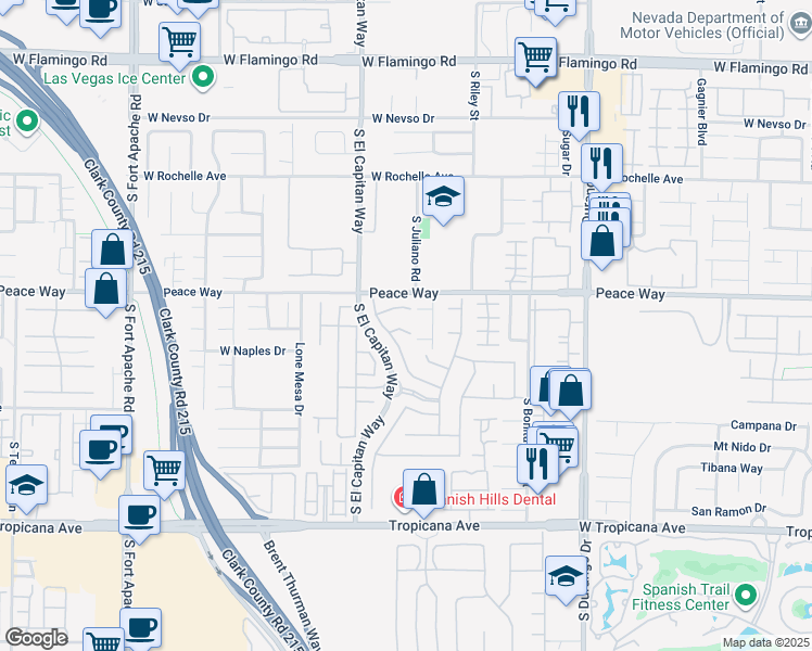 map of restaurants, bars, coffee shops, grocery stores, and more near 8920 Minsk Court in Las Vegas