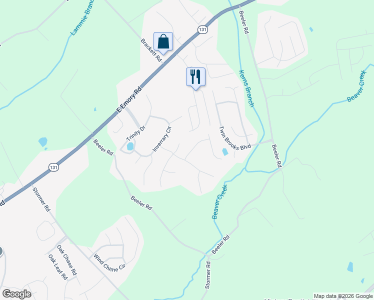 map of restaurants, bars, coffee shops, grocery stores, and more near 6609 Springer Dr in Knoxville