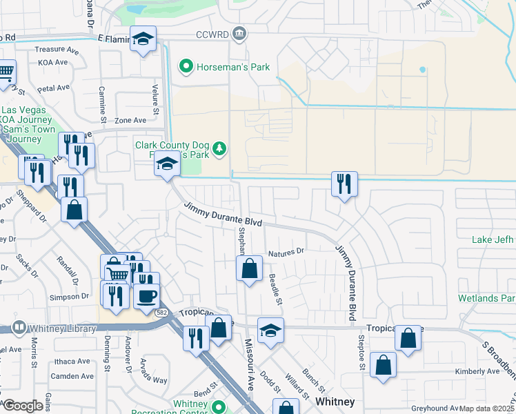 map of restaurants, bars, coffee shops, grocery stores, and more near 4575 Stemrose Way in Las Vegas