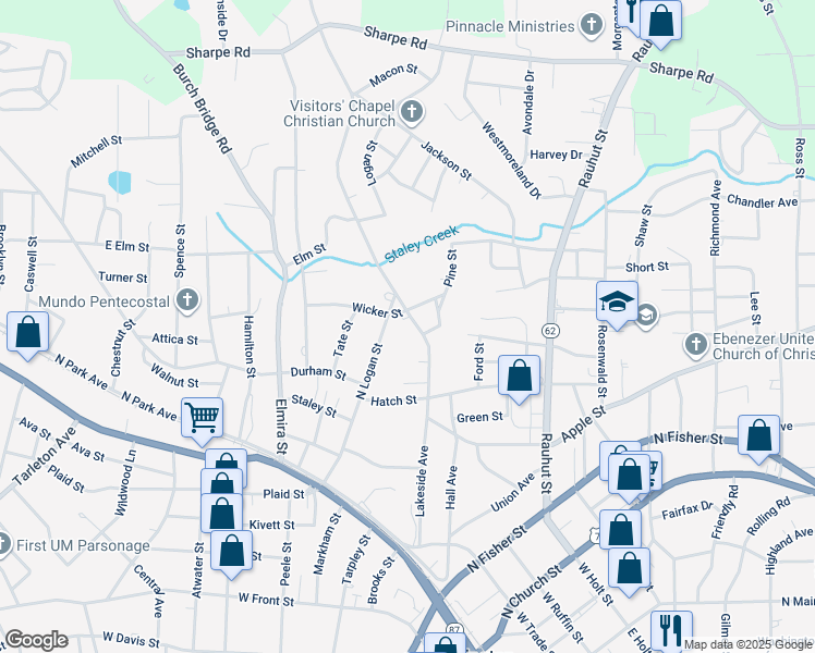 map of restaurants, bars, coffee shops, grocery stores, and more near 508 Lakeside Avenue in Burlington
