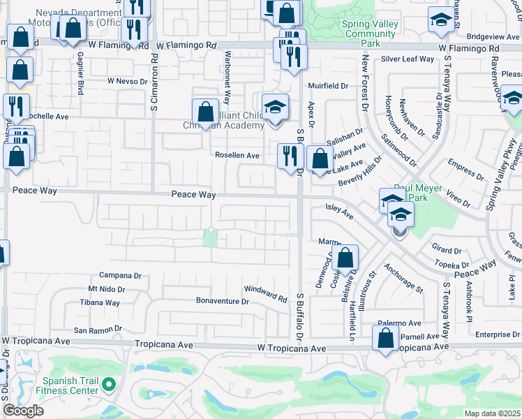 map of restaurants, bars, coffee shops, grocery stores, and more near 7869 Barntucket Avenue in Las Vegas