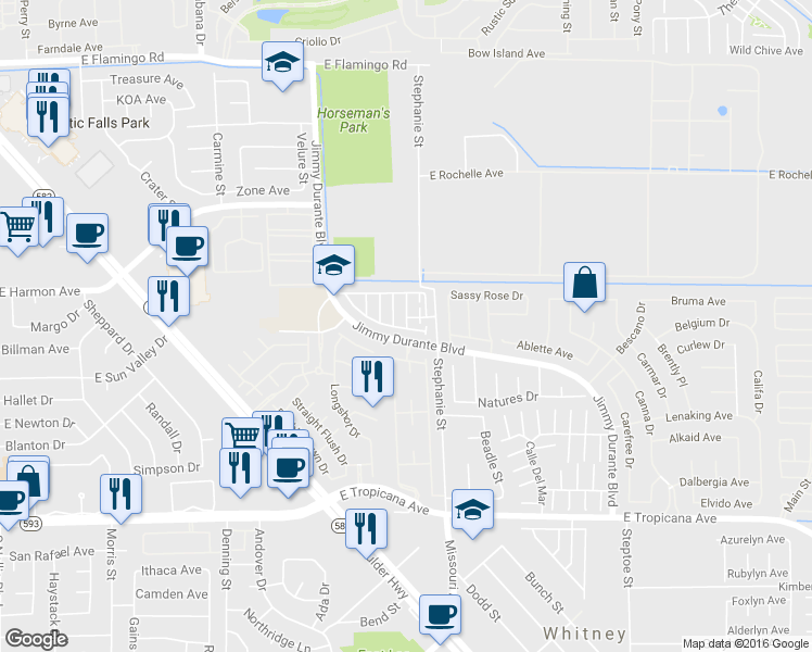 map of restaurants, bars, coffee shops, grocery stores, and more near 8724 Winter Garden Court in Las Vegas