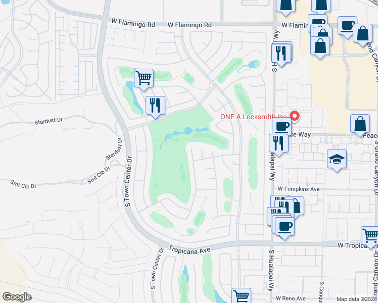map of restaurants, bars, coffee shops, grocery stores, and more near 4561 Dopo Court in Las Vegas