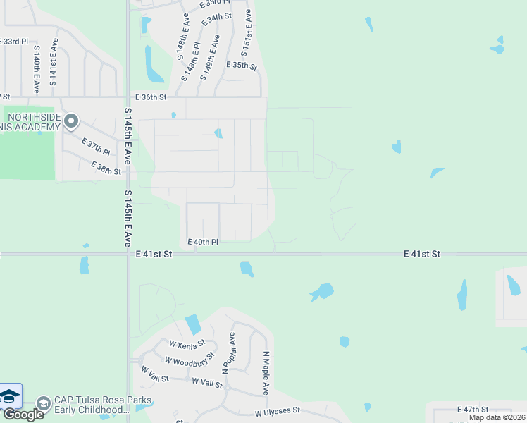 map of restaurants, bars, coffee shops, grocery stores, and more near 17698 East 41st Street in Tulsa