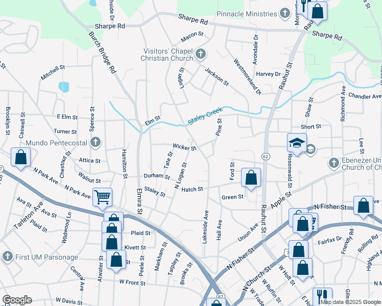 map of restaurants, bars, coffee shops, grocery stores, and more near 508 Lakeside Avenue in Burlington