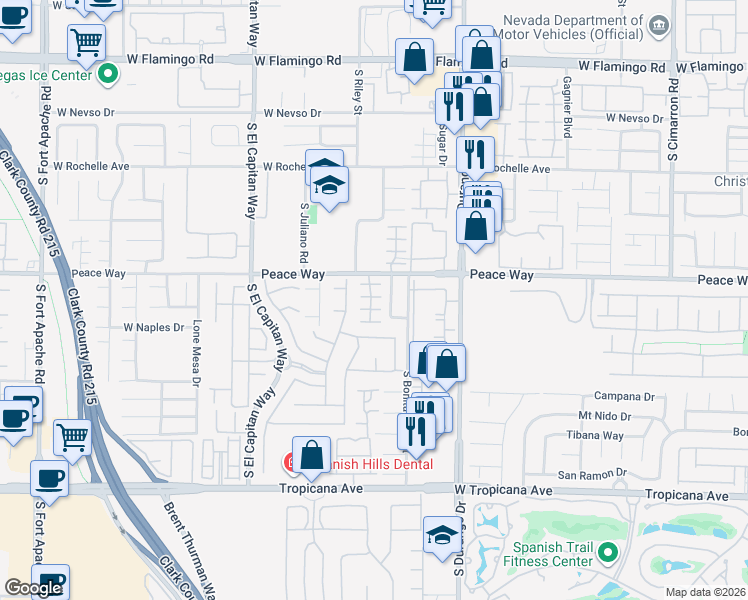 map of restaurants, bars, coffee shops, grocery stores, and more near 4557 Heavenly Love Way in Las Vegas