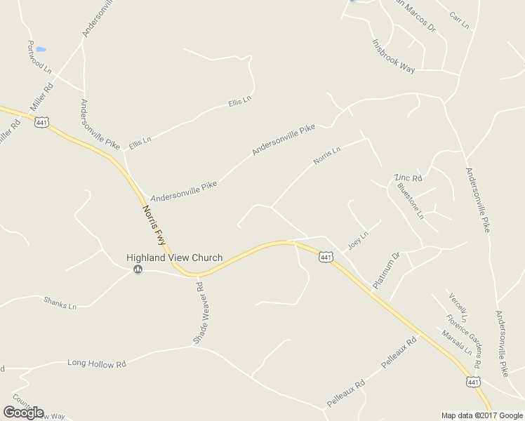 map of restaurants, bars, coffee shops, grocery stores, and more near 8525 Old Jacksboro Road in Knoxville