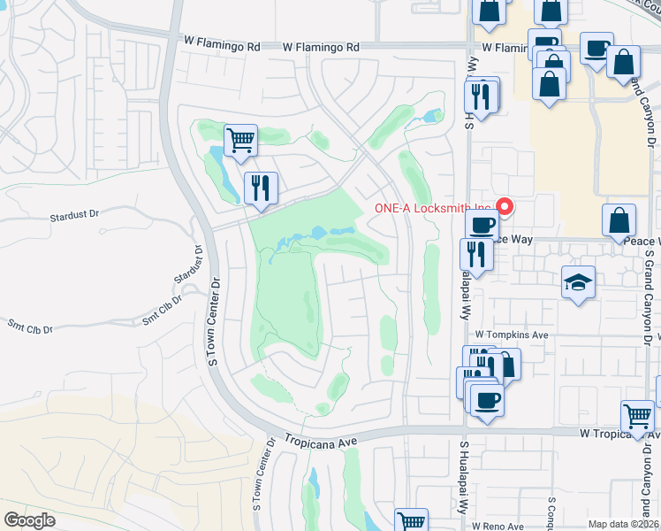 map of restaurants, bars, coffee shops, grocery stores, and more near 4550 Riva De Romanza Street in Las Vegas