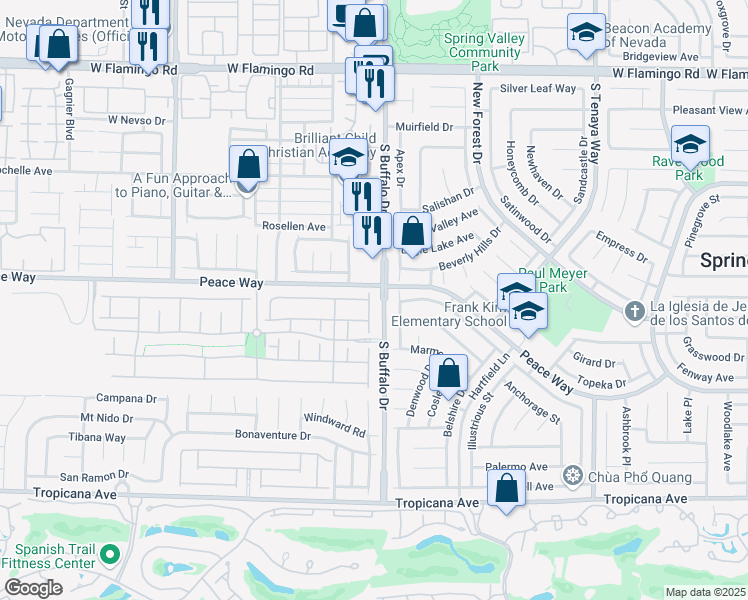 map of restaurants, bars, coffee shops, grocery stores, and more near 4524 Grindle Point Street in Las Vegas