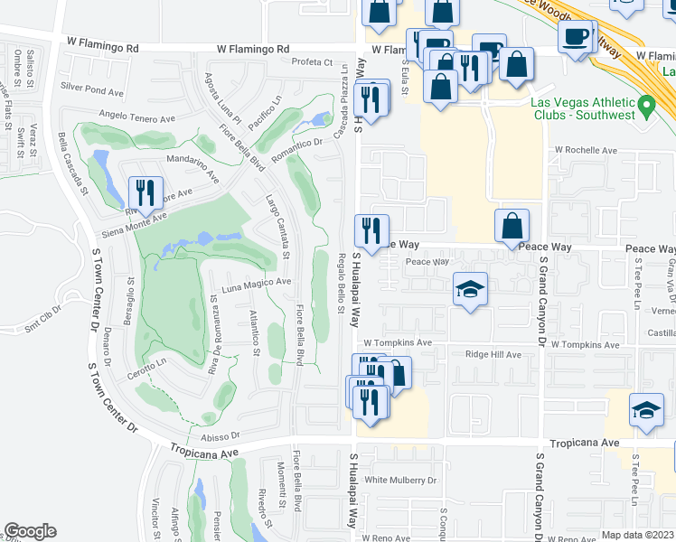 map of restaurants, bars, coffee shops, grocery stores, and more near 4559 Regalo Bello Street in Las Vegas