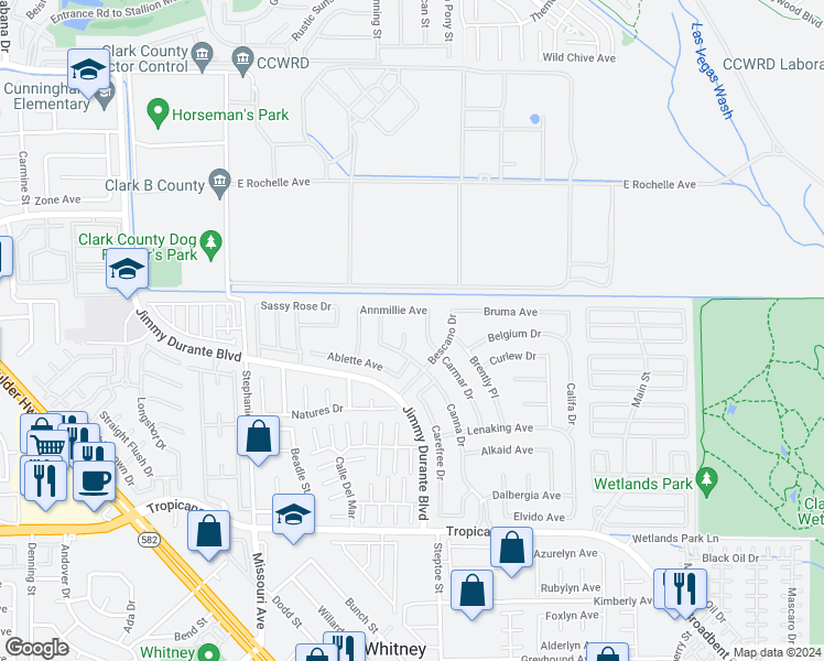 map of restaurants, bars, coffee shops, grocery stores, and more near 4560 Dehesa Court in Las Vegas
