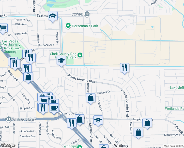 map of restaurants, bars, coffee shops, grocery stores, and more near 4558 Sonia Rose Ln in Las Vegas