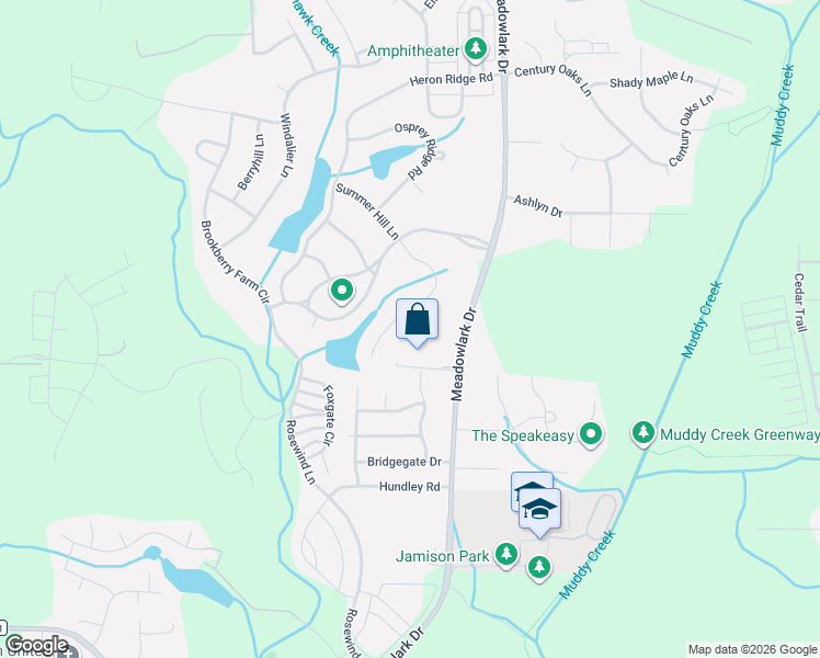 map of restaurants, bars, coffee shops, grocery stores, and more near 4804 Summer Hill Way in Winston-Salem