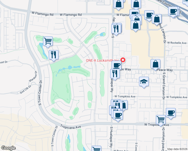 map of restaurants, bars, coffee shops, grocery stores, and more near 4552 Largo Cantata Street in Las Vegas