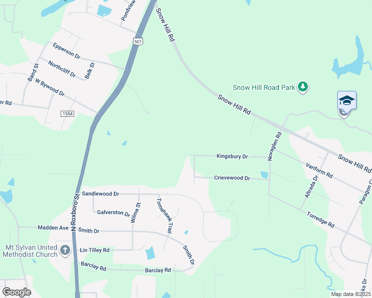 map of restaurants, bars, coffee shops, grocery stores, and more near 427 Kingsbury Drive in Durham