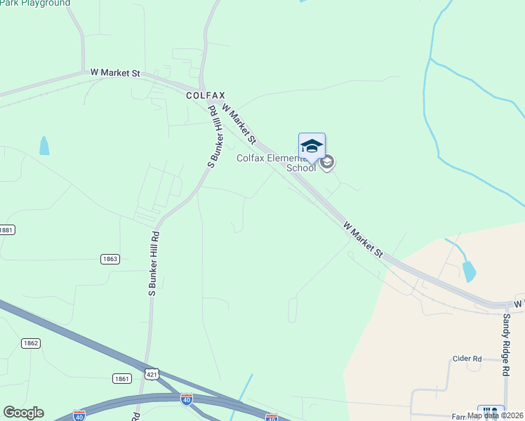 map of restaurants, bars, coffee shops, grocery stores, and more near 8613 McGuire Road in Colfax