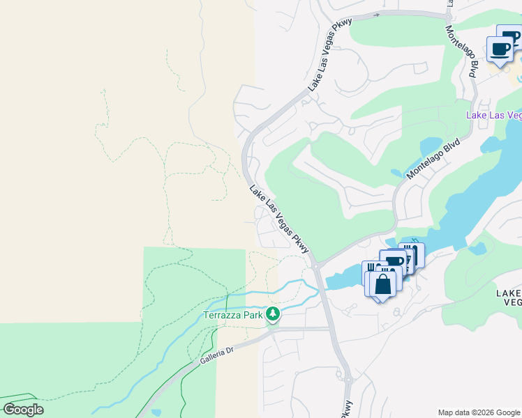 map of restaurants, bars, coffee shops, grocery stores, and more near 55 Strada Nathan in Henderson